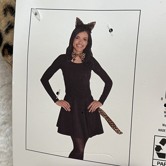 Wal Mart Other - Leopard Cheetah Cat Costume Halloween Play Dress‎ Up 3 Piece Accessory Set